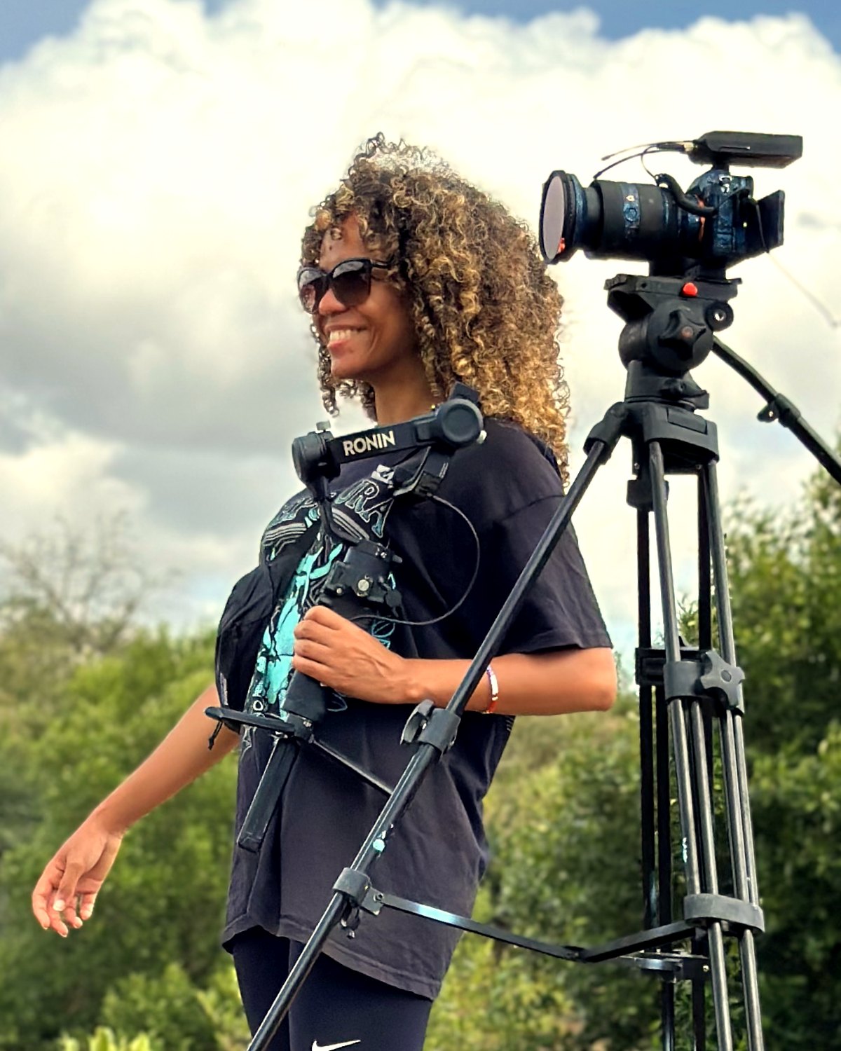 Francielly Monteiro on set in Kenya